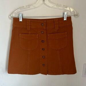 Madewell Button Front A-Line Pocket Mini Skirt. Size 0. Great condition